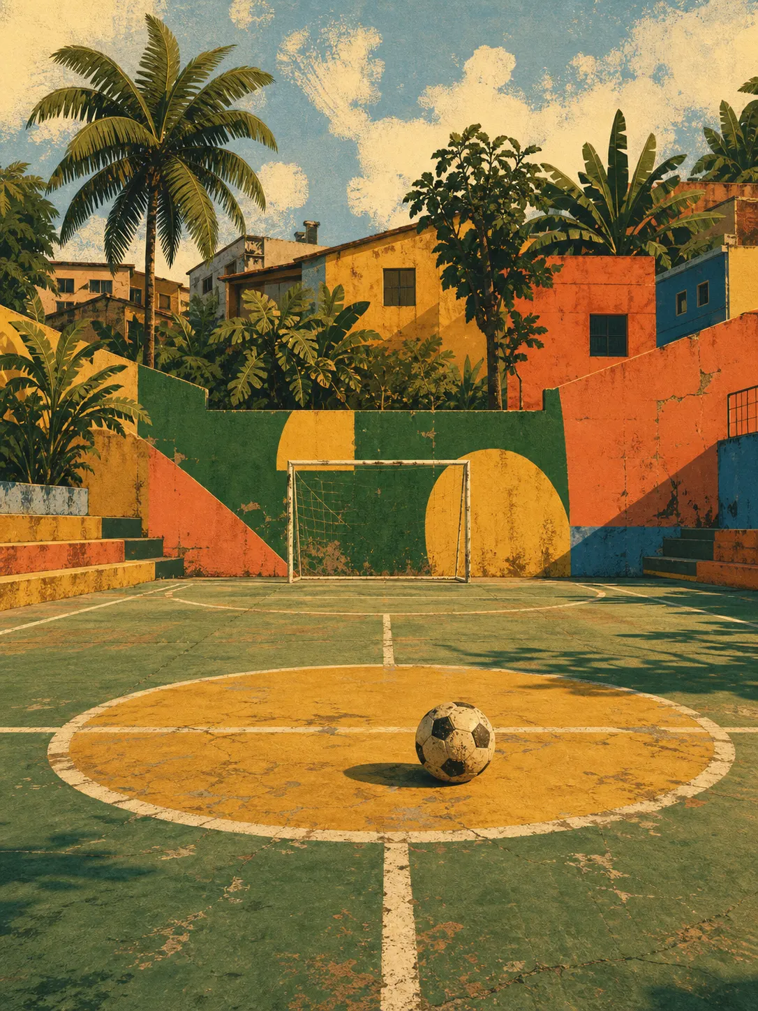 Football pitch in a Brazilian neighbourhood