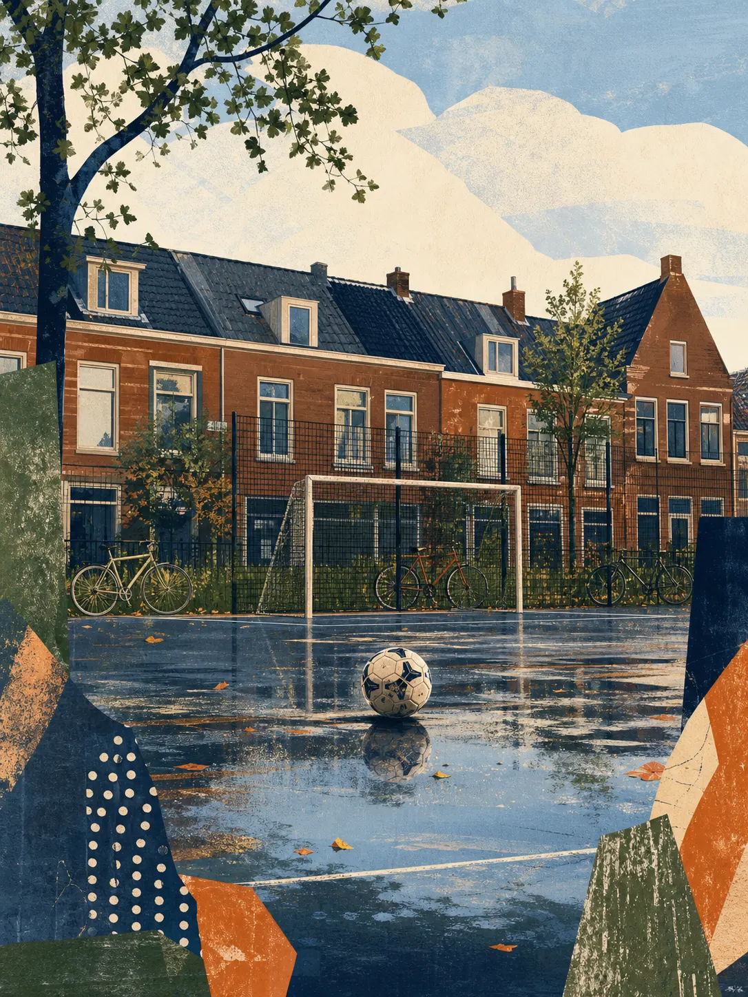 Football pitch in a Dutch neighbourhood